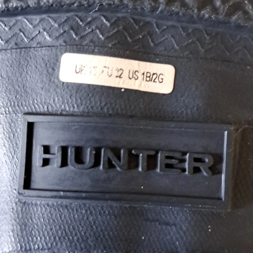 Hunter Youth Unisex Navy Rubber‎ Wellie/Rain Tall Pull-On Waterproof Boots B1/G2